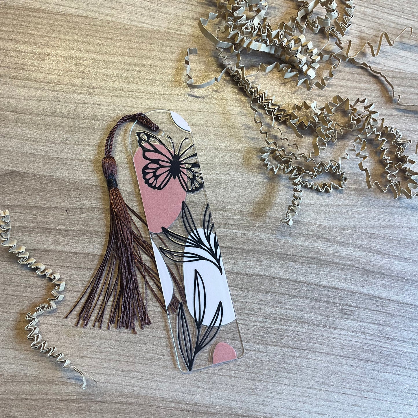 Acryl boekenlegger ‘abstract vlinder’