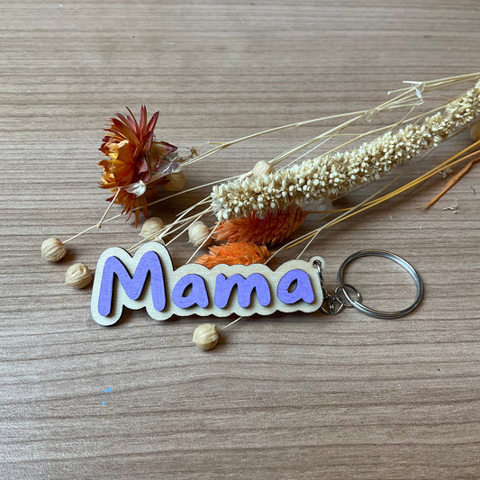 Sleutelhanger ’Mama’ paars