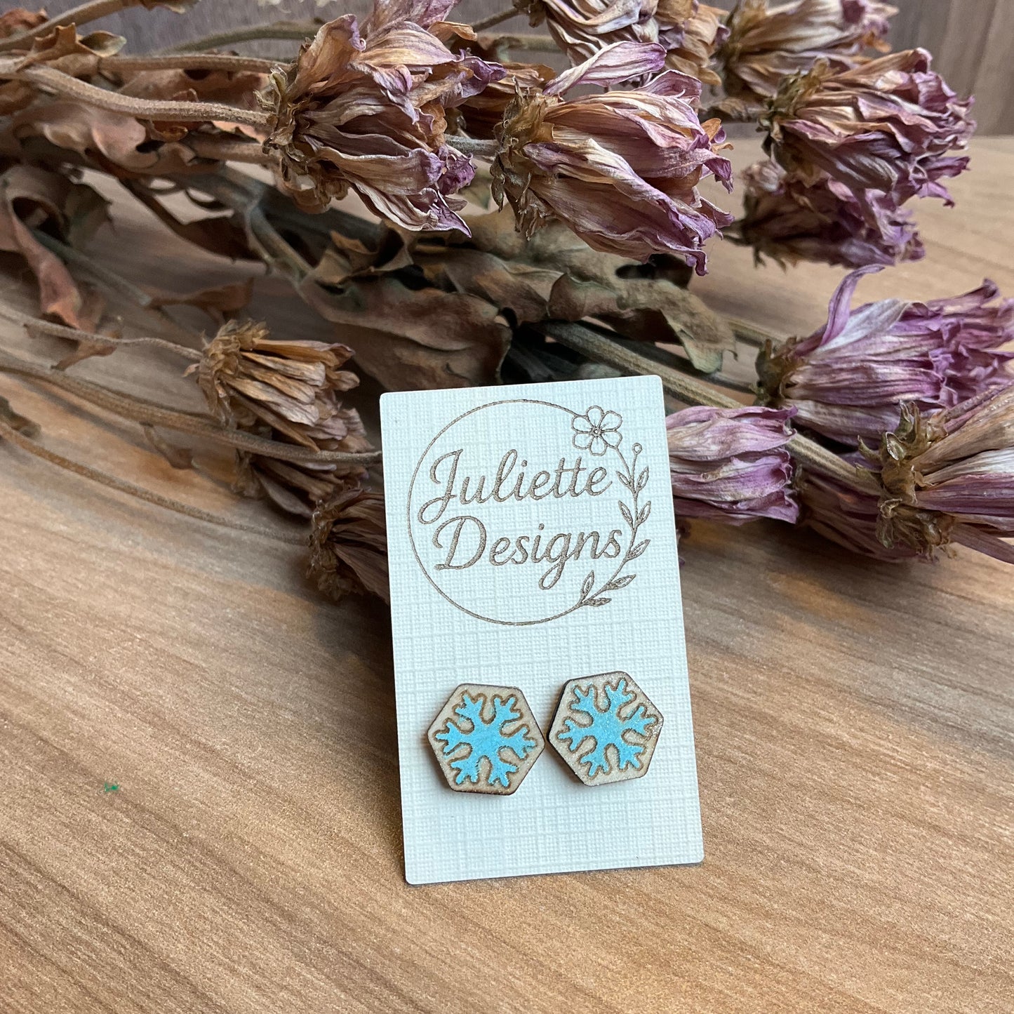 Oorstekers Sneeuwvlokje blauw