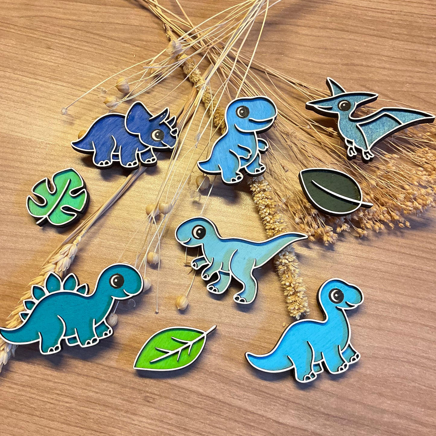 Set Dino magneetjes - blauw