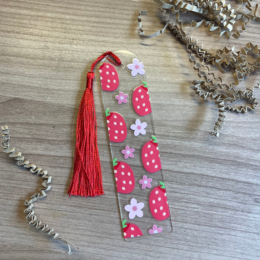 Acryl boekenlegger ‘aardbei’