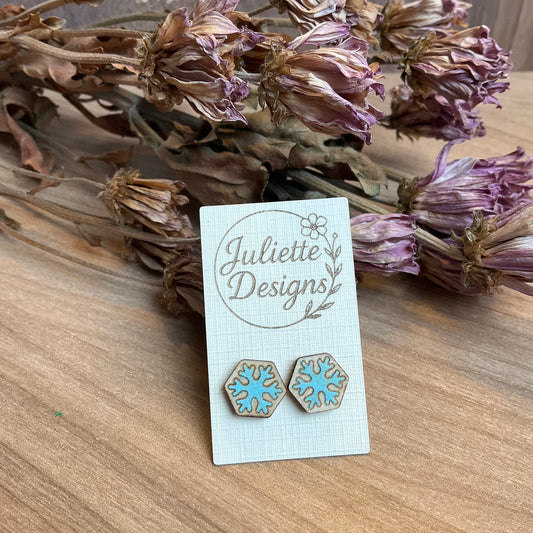 Oorstekers Sneeuwvlokje blauw