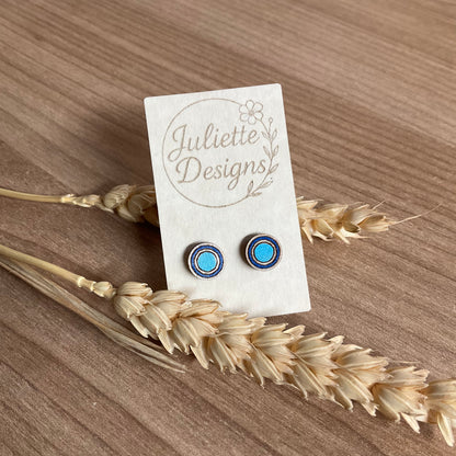 Oorstekers rond - blauw