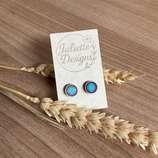 Oorstekers rond - blauw