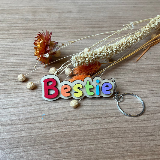 Sleutelhanger ‘Bestie’ regenboog