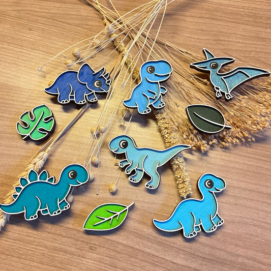 Set Dino magneetjes - blauw