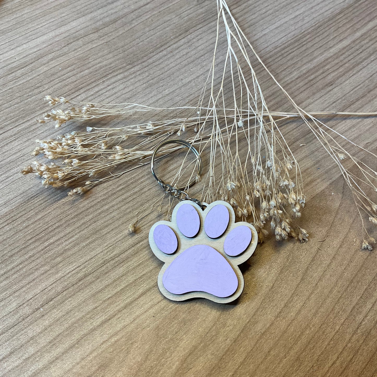 Pootje sleutelhanger - pastel paars